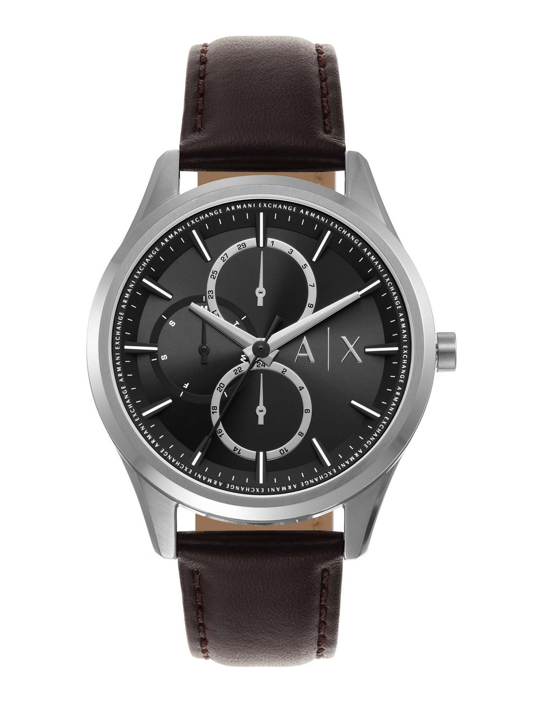 Buy Armani Exchange Brown Leather Strap Watch For Men Watch