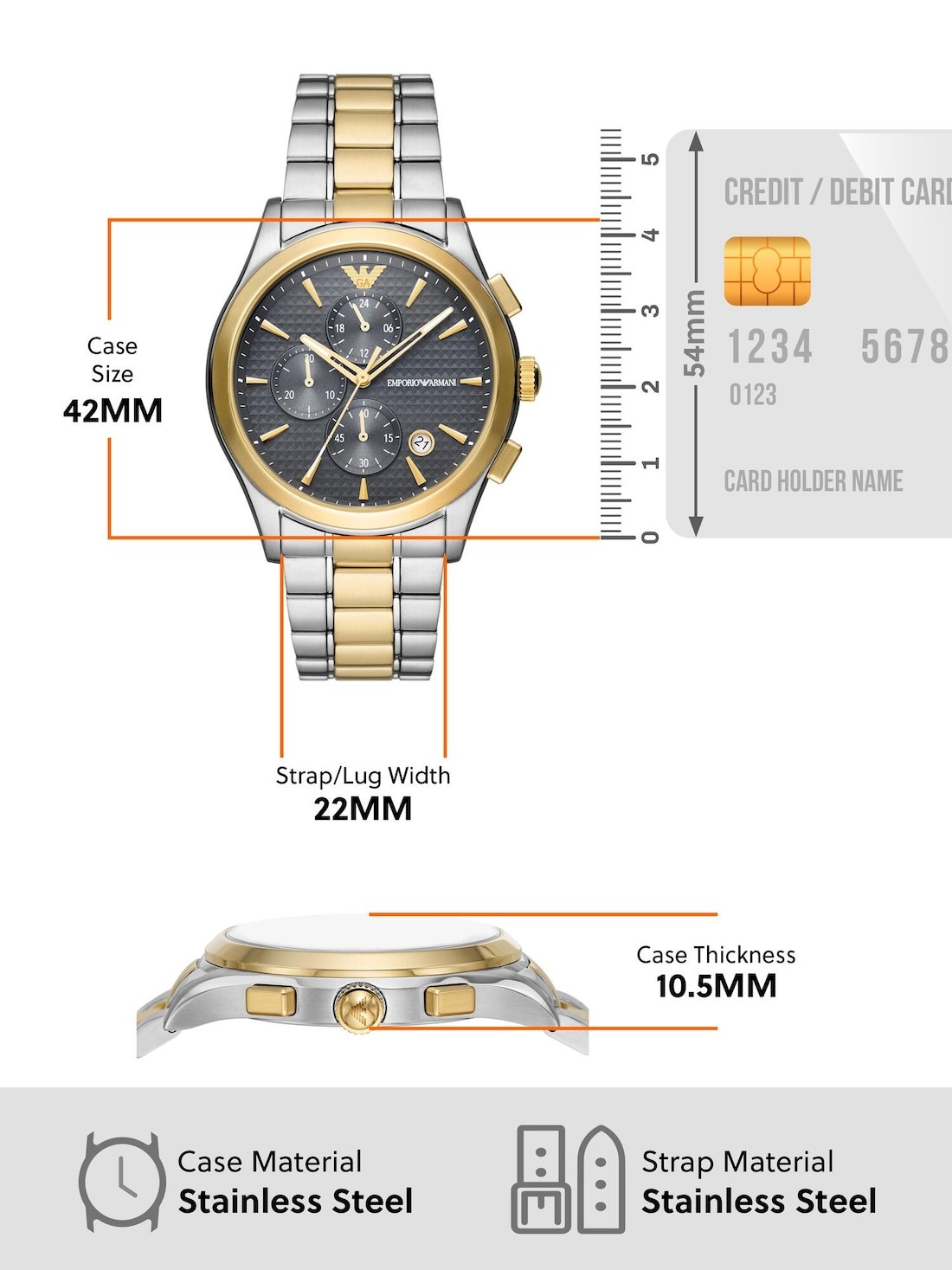 Two Armani AR11527 Tone Watch Emporio