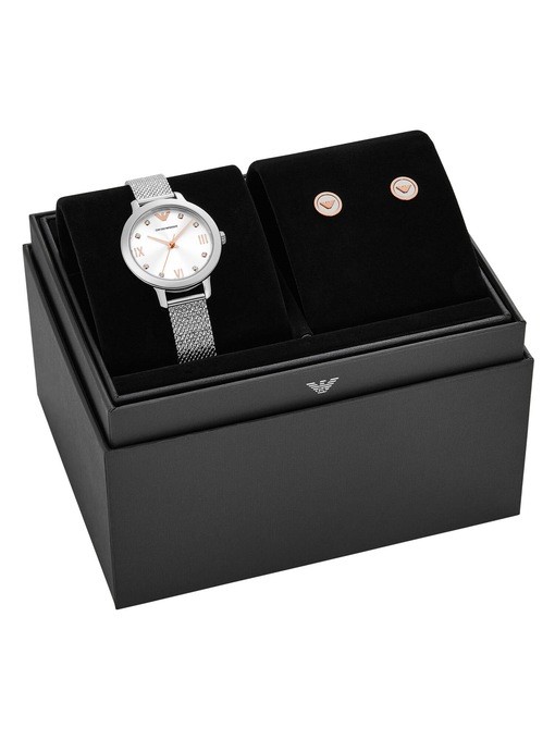 Emporio Armani Silver Watch AR80065SET