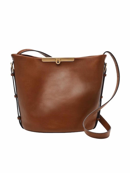 Fossil Penrose Brown Bucket Bag ZB1865200