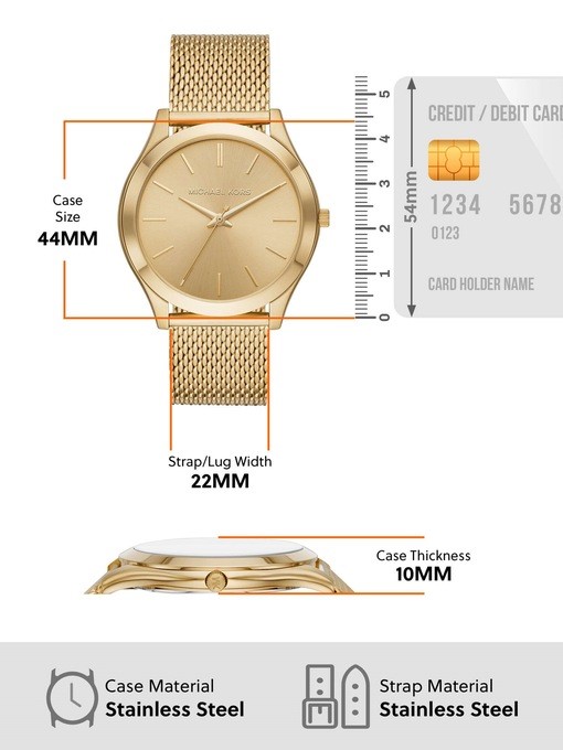 Michael Kors Slim Runway Gold Watch MK8625