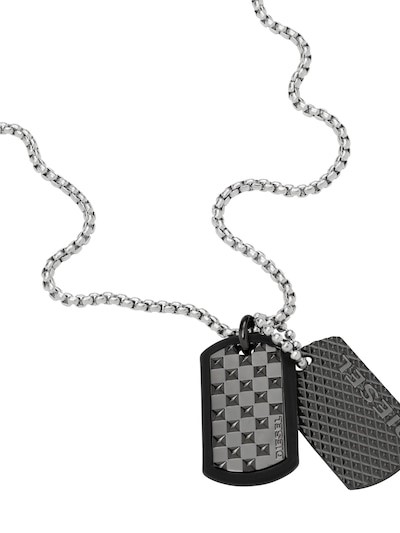 Diesel Double Dogtags Silver Necklace DX1313040