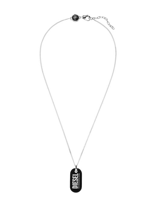 Diesel Single Dogtags Silver Necklace DX1368040