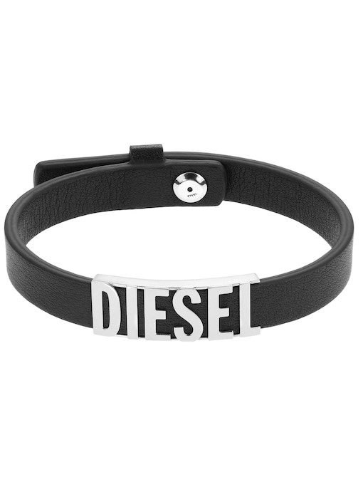 Diesel Leather/Steel Black Bracelet DX1346040