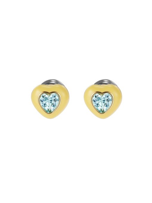 Color Pop Yellow Heart Stud Earrings