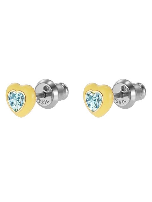 Color Pop Yellow Heart Stud Earrings