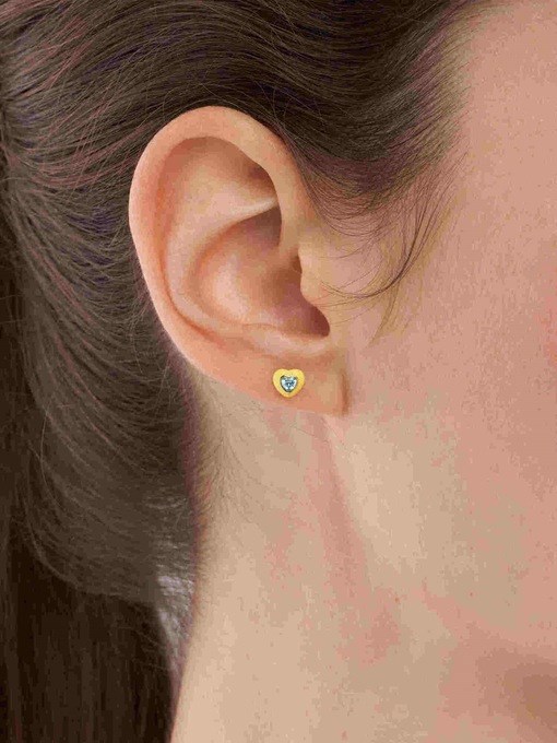Color Pop Yellow Heart Stud Earrings
