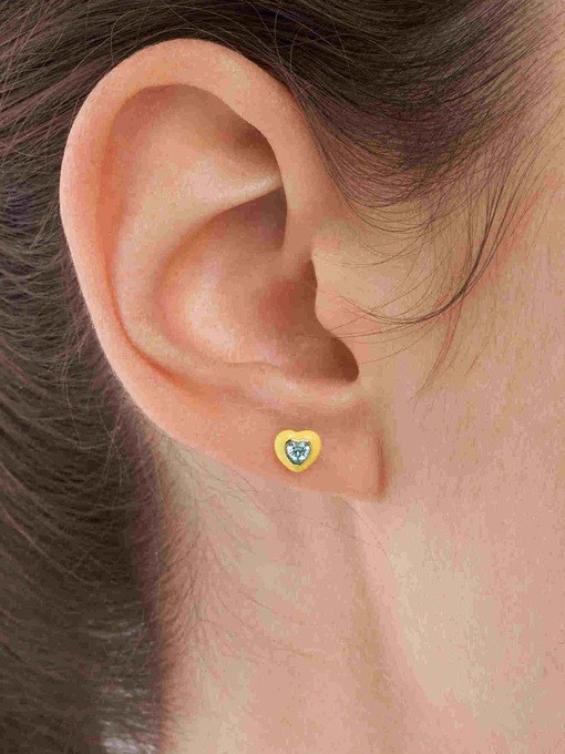 Color Pop Yellow Heart Stud Earrings