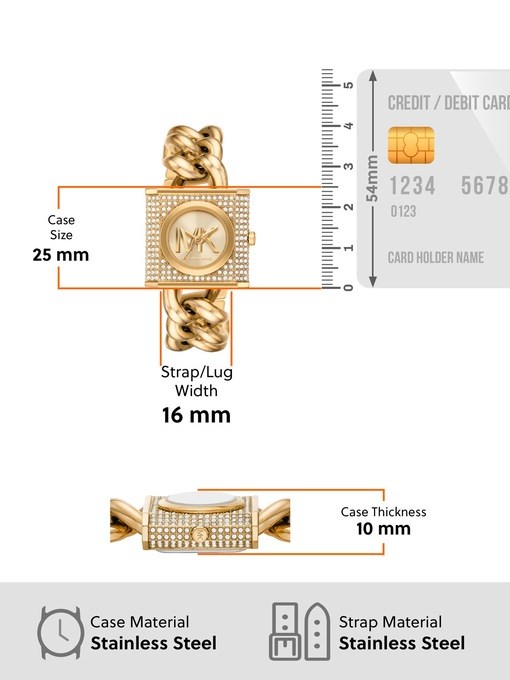 Michael Kors Mk Chain Lock Gold Watch MK4711