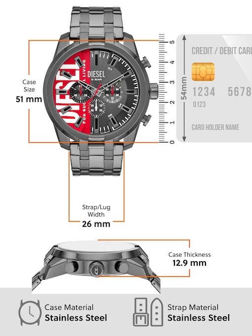 Diesel Split Gunmetal Watch DZ4632