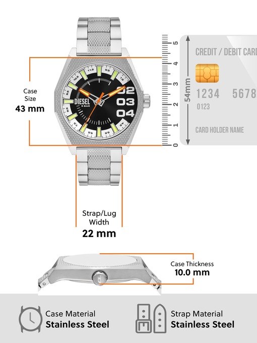 Diesel Scraper Silver Watch DZ2172