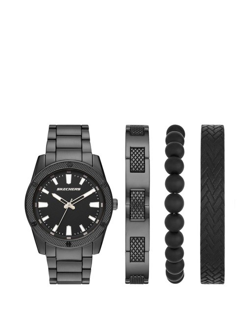 Skechers Knurling Bracelet Set Gunmetal Watch SR9078 Skechers Knurling Bracelet Set Gunmetal Watch SR9078