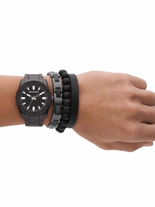 Skechers Knurling Bracelet Set Gunmetal Watch SR9078 Skechers Knurling Bracelet Set Gunmetal Watch SR9078