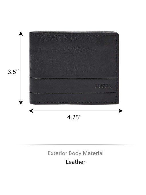 Fossil Lufkin Black Card Case SML1394001 Fossil Lufkin Black Card Case SML1394001