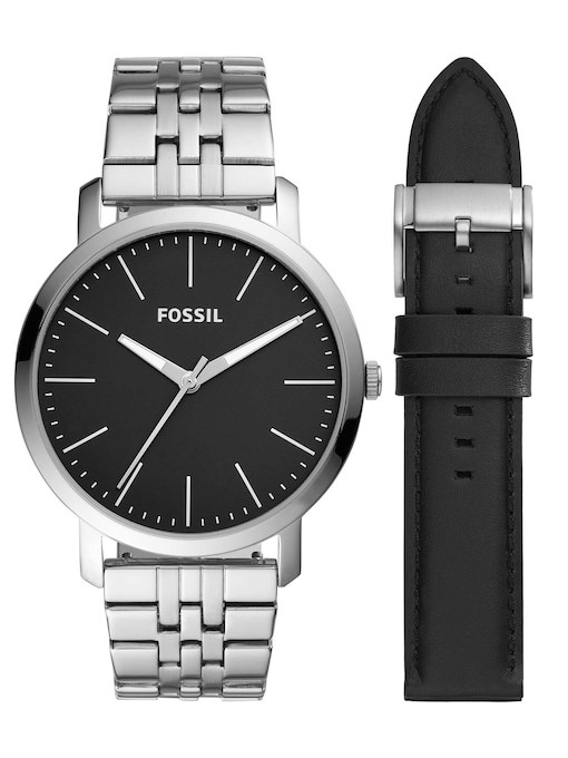 Fossil Luther 3H Silver Watch Set BQ2466SET