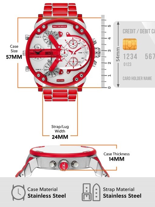 Diesel Mr. Daddy 2.0 Red Watch DZ7480