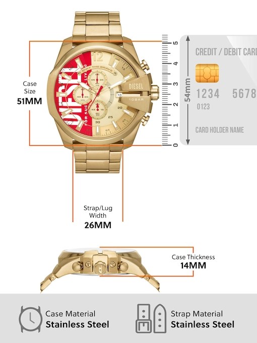 Diesel Mega Chief Gold Watch DZ4642