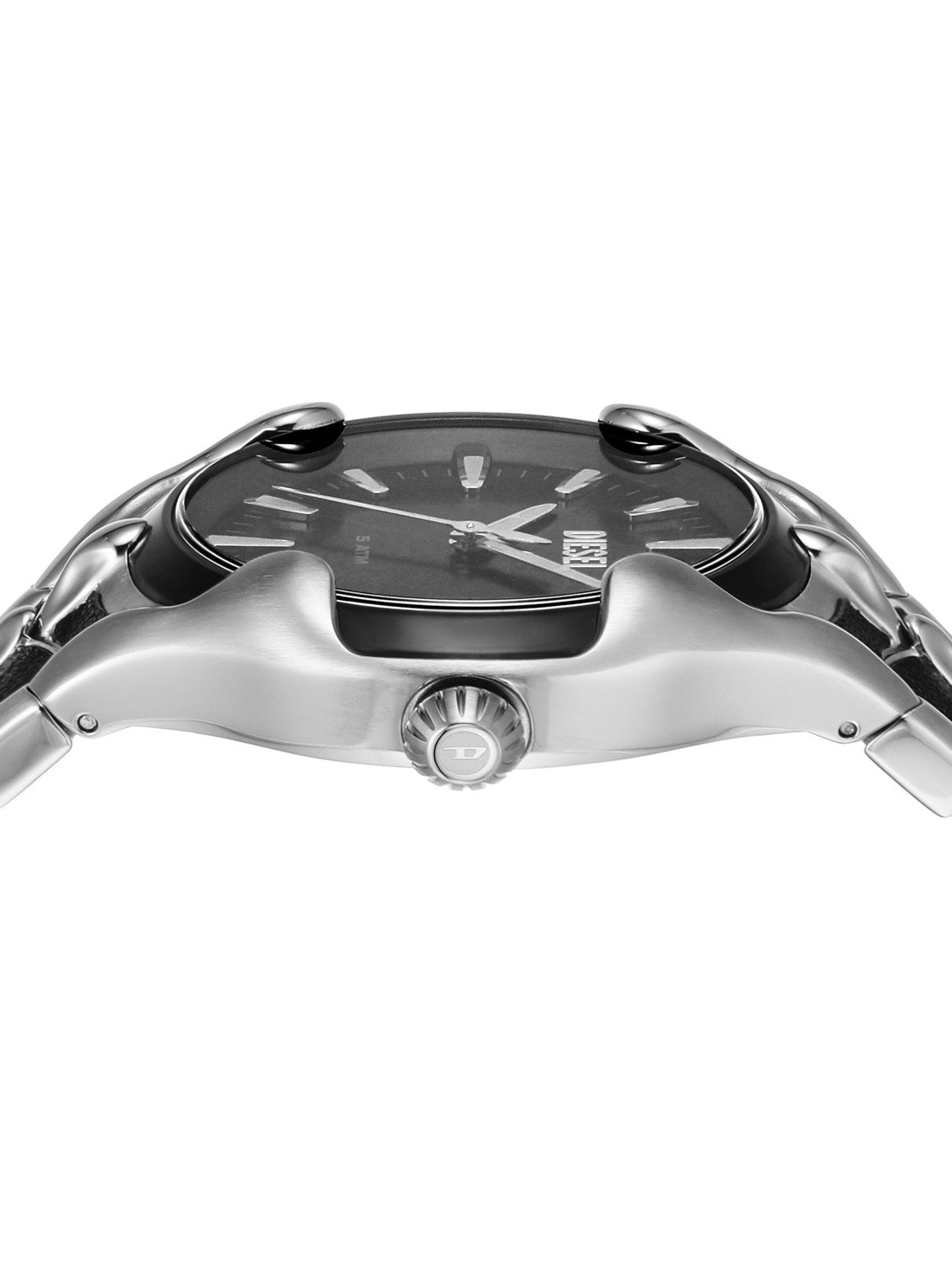 DIESEL Vert Three-hand Date Black Stainless Steel Watch for Men