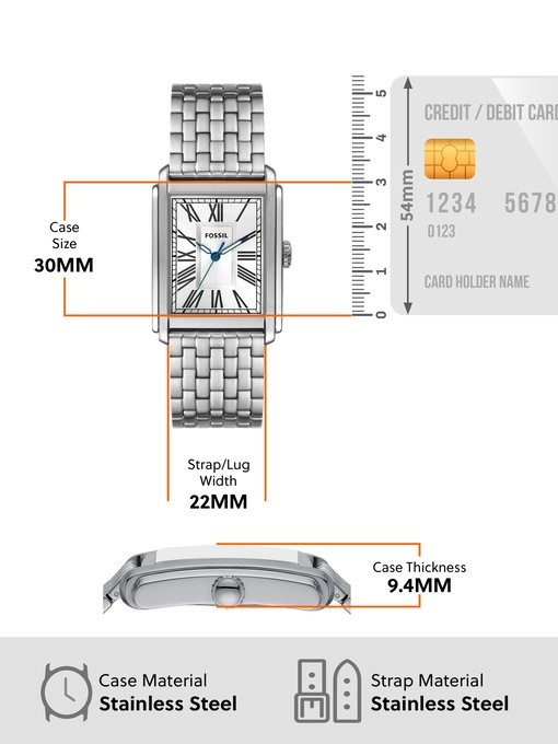 Fossil Carraway Silver Watch FS6008