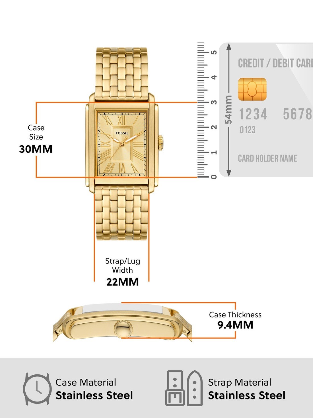 Fossil Carraway Gold Watch FS6009
