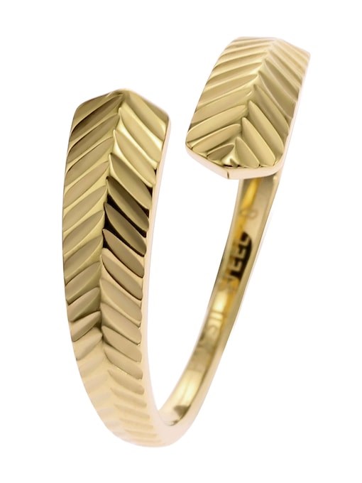 Harlow Linear Texture Gold-Tone Stainless Steel Wrap Ring