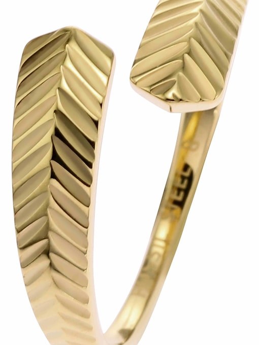Harlow Linear Texture Gold-Tone Stainless Steel Wrap Ring