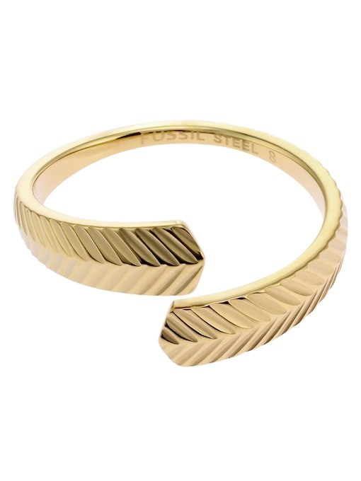 Harlow Linear Texture Gold-Tone Stainless Steel Wrap Ring