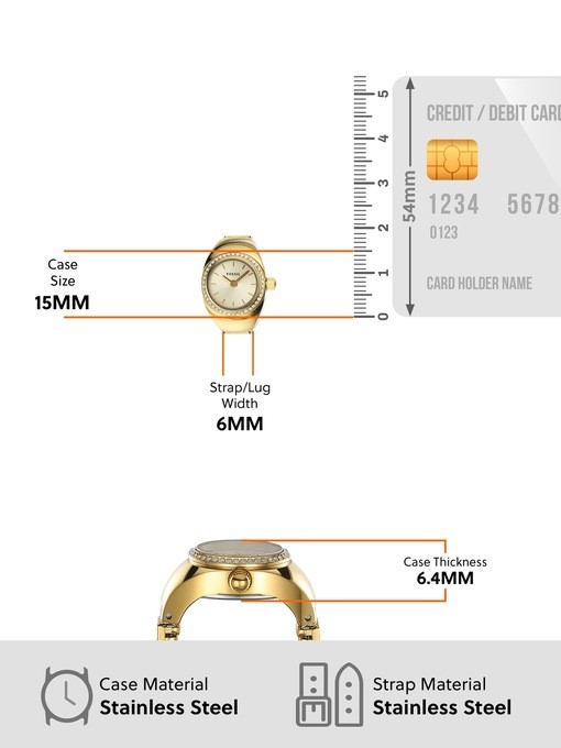 Fossil Ring Gold Watch ES5319