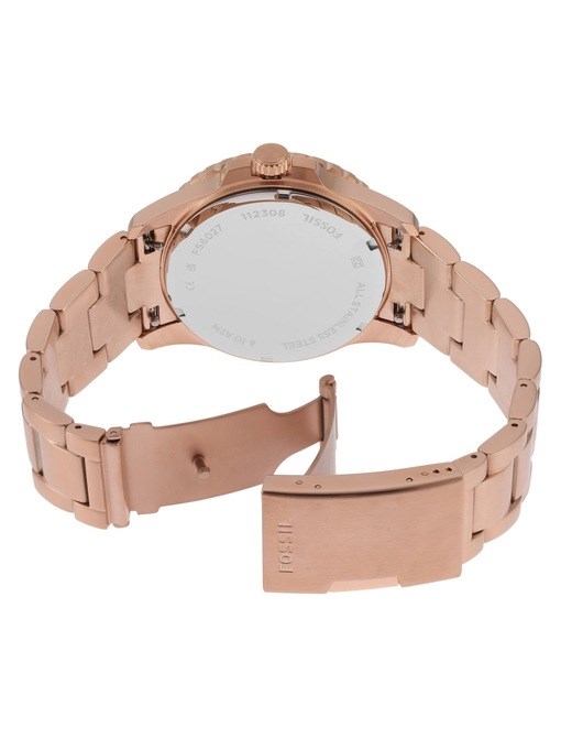 Fossil Blue Gmt Rose Gold Watch FS6027