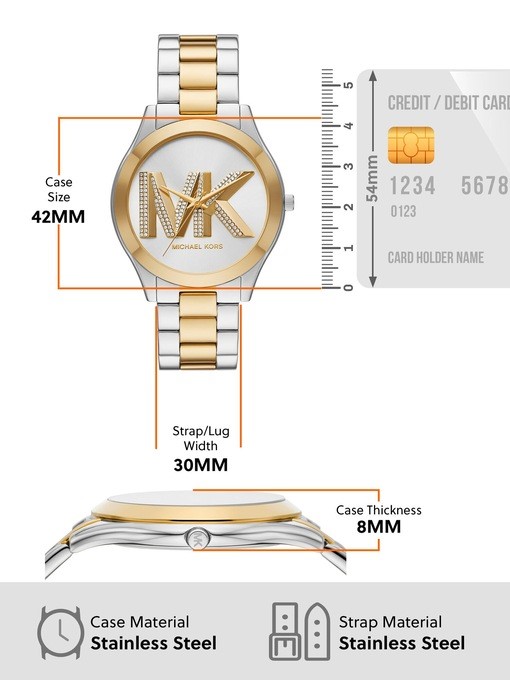 Michael Kors Slim Runway Two Tone Watch MK4735