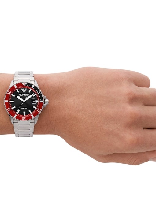 Emporio Armani Diver Silver Watch AR60074