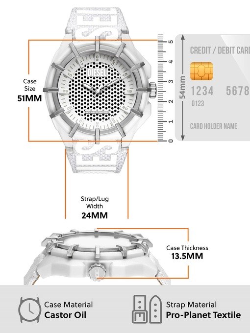 Diesel Framed White Watch DZ4664