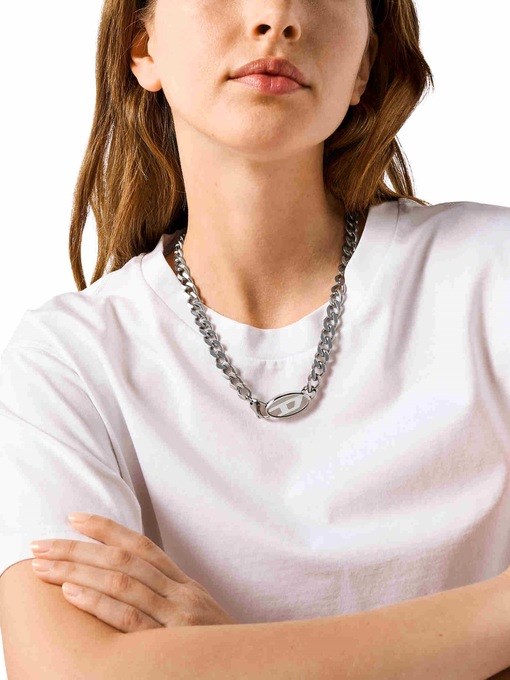 Diesel Steel Silver Necklace DX1509040