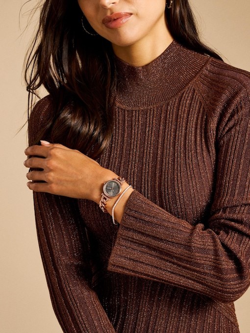 Fossil Carlie Rose Gold Watch ES5378SET