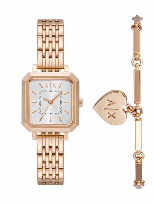 Armani Exchange Rose Gold Watch AX7164SET