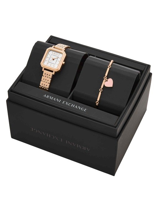 Armani Exchange Rose Gold Watch AX7164SET