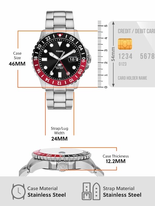 Fossil Fossil Blue Gmt Silver Watch FS6092 Fossil Fossil Blue Gmt Silver Watch FS6092