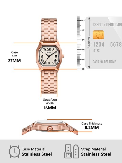 Fossil Harlow Rose Gold Watch ES5386 Fossil Harlow Rose Gold Watch ES5386