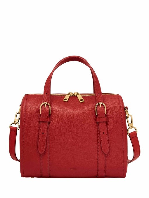 Fossil Carlie Red Satchel Bag ZB1772611