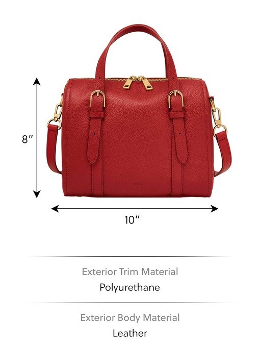 Fossil Carlie Red Satchel Bag ZB1772611