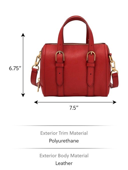 Fossil Carlie Red Satchel Bag ZB1856611