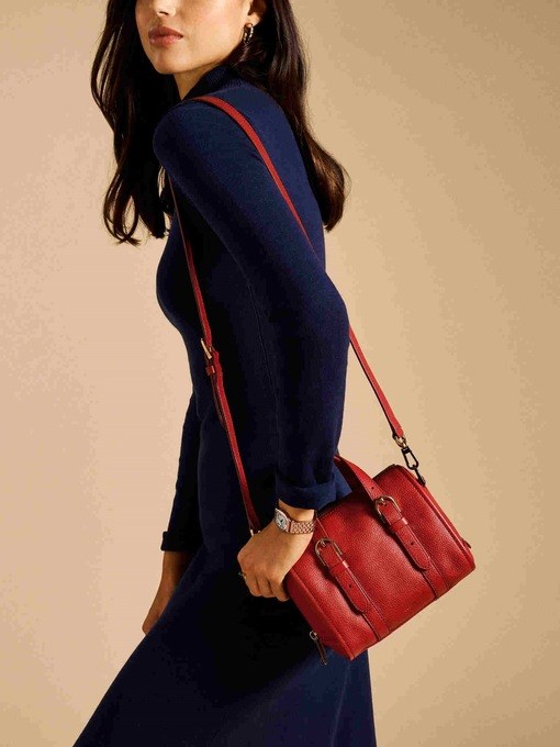 Fossil Carlie Red Satchel Bag ZB1856611