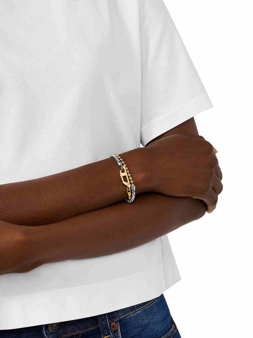 Diesel D Logo Two Tone Bracelet DX1570931