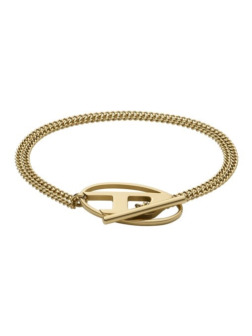 Diesel Oval D Logo Gold Bracelet DX1571710