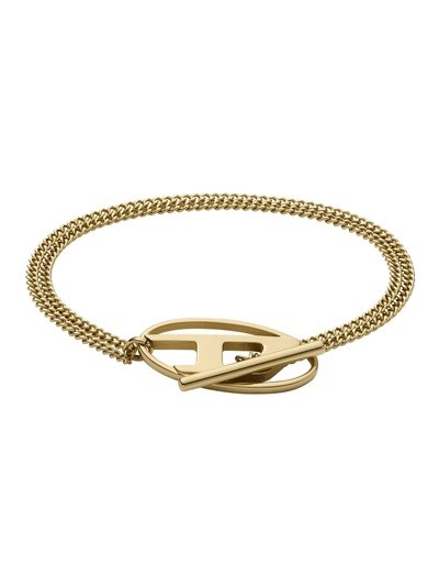Diesel Oval D Logo Gold Bracelet DX1571710
