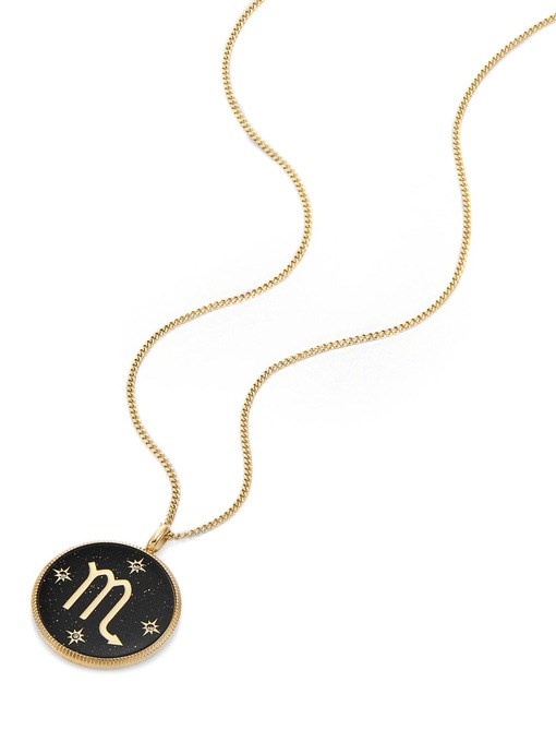 Scorpio Sutton Zodiac Gold-Tone Stainless Steel Black Sandstone Pendant Necklace Scorpio Sutton Zodiac Gold-Tone Stainless Steel Black Sandstone Pendant Necklace