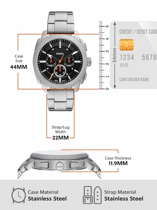 Fossil Machine Silver Watch FS6095 Fossil Machine Silver Watch FS6095