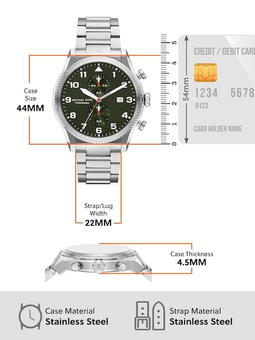 Michael Kors Panorama Silver Watch MK9196
