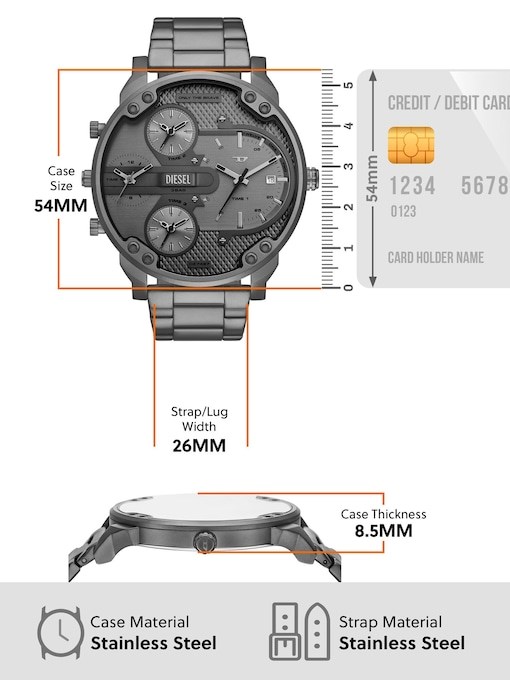 Diesel Mr. Daddy Slim Gray Watch DZ7487
