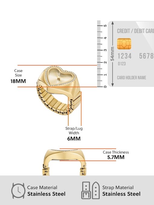 Fossil Watch Ring Gold Watch ES5407